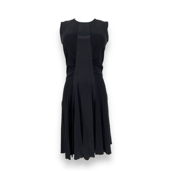 Sandro Black Panel Sleeveless Swing Dress Parisian Chic Professional Size 1 S - Picture 1 of 9